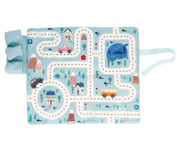 Juego mantel Circuito azul con 3 coches